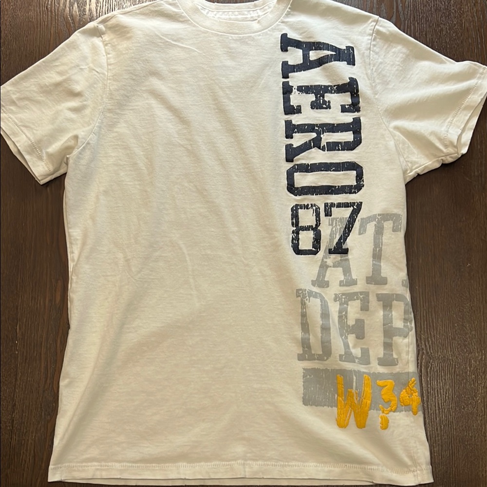 Men’s Aeropostale Striped Polo and Graphic Tee Set - Blue and White - Picture 4 of 5